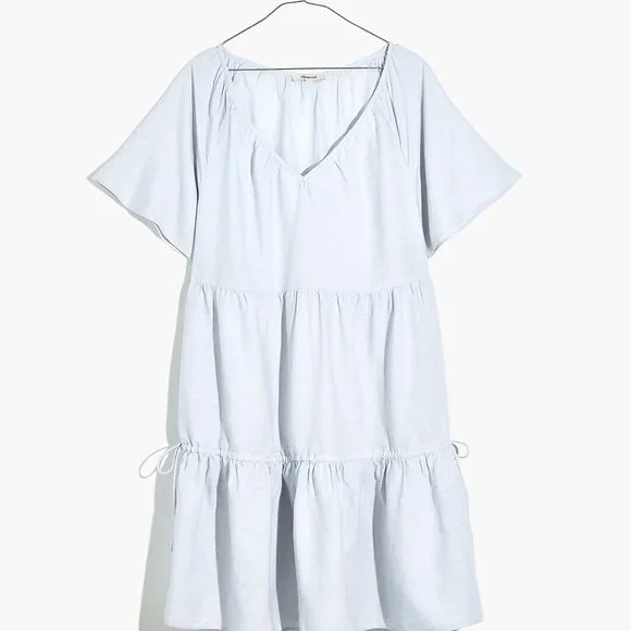 lorelei mini dress white Petite Linen-Blend Lorelei Mini Dress